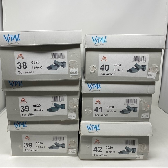 Vital Shoes tor silber mules in silver - Picture 7 of 13